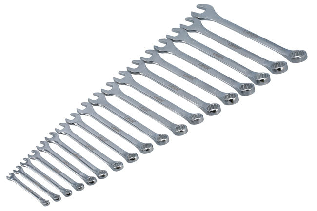 LASER 6758 Chrome Vanadium Spanner Set 6-24mm Bi-Hex Ring Open Ended Tool Kit