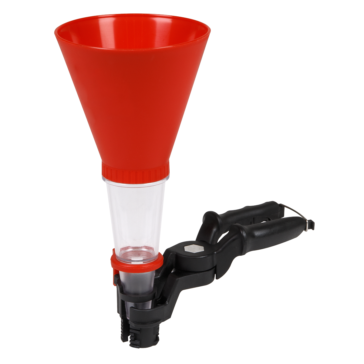 Sealey Universal Oil Funnel With Clamp & Transparent Lower Chamber 2pc UOF2