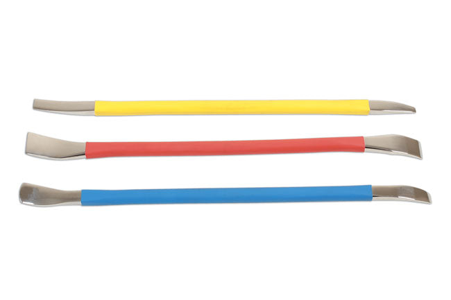LASER 6897 Light Duty Stainless Steel Pry Bar Set 3pc Double Ended Tool