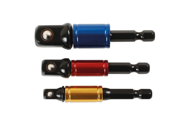LASER 6983 Socket Adaptor Set Rotating Sleeve 1/4 3/8 1/2" Inch Drive Steel