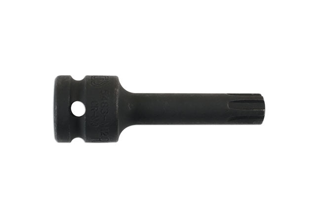 LASER 7008 Screwdriver Bit Single Ribe Impact M12 1/2" Inches Drive 76mm Long