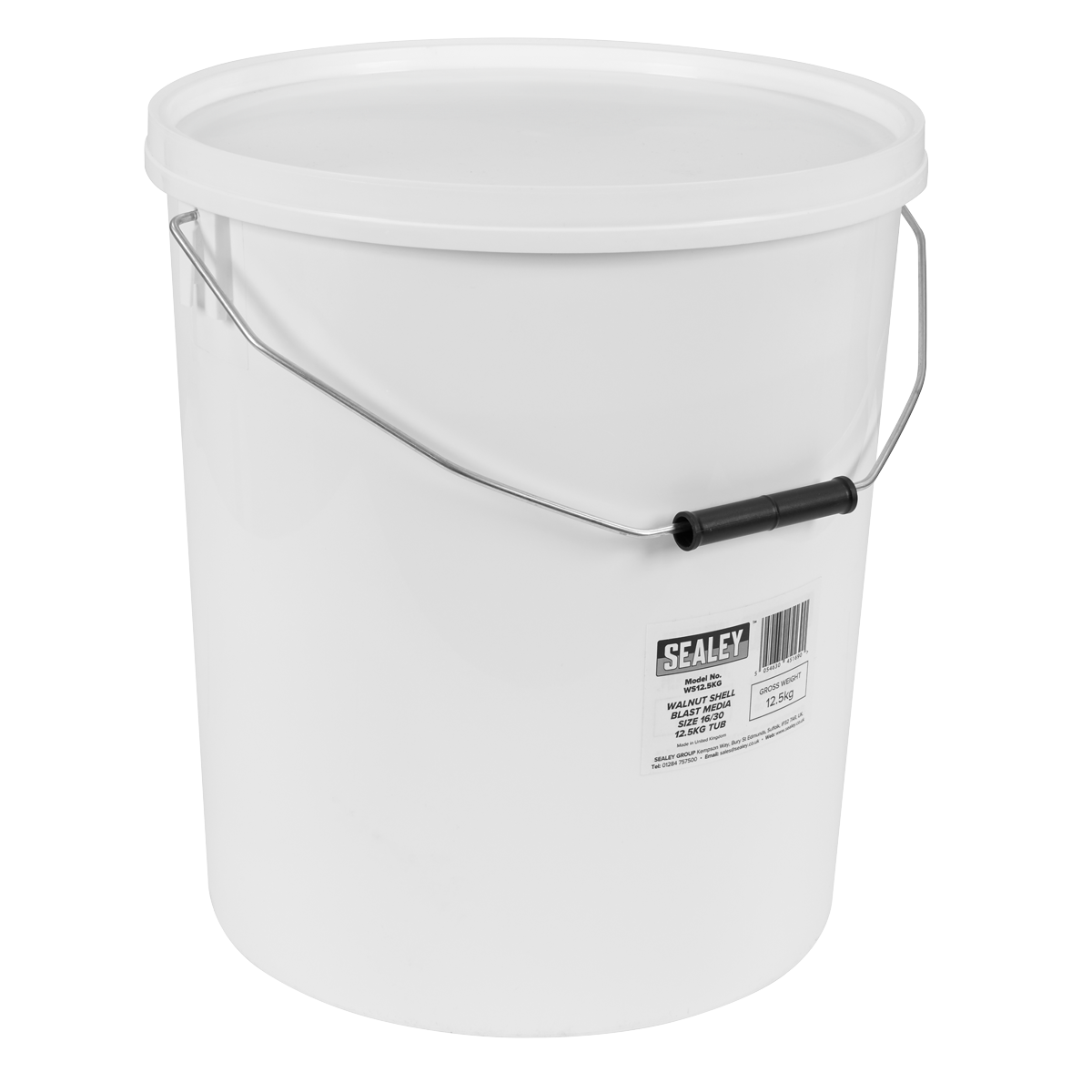 Sealey Walnut Shell Blast Media Size 16/30 12.5kg Tub Organic Versatile WS12.5KG