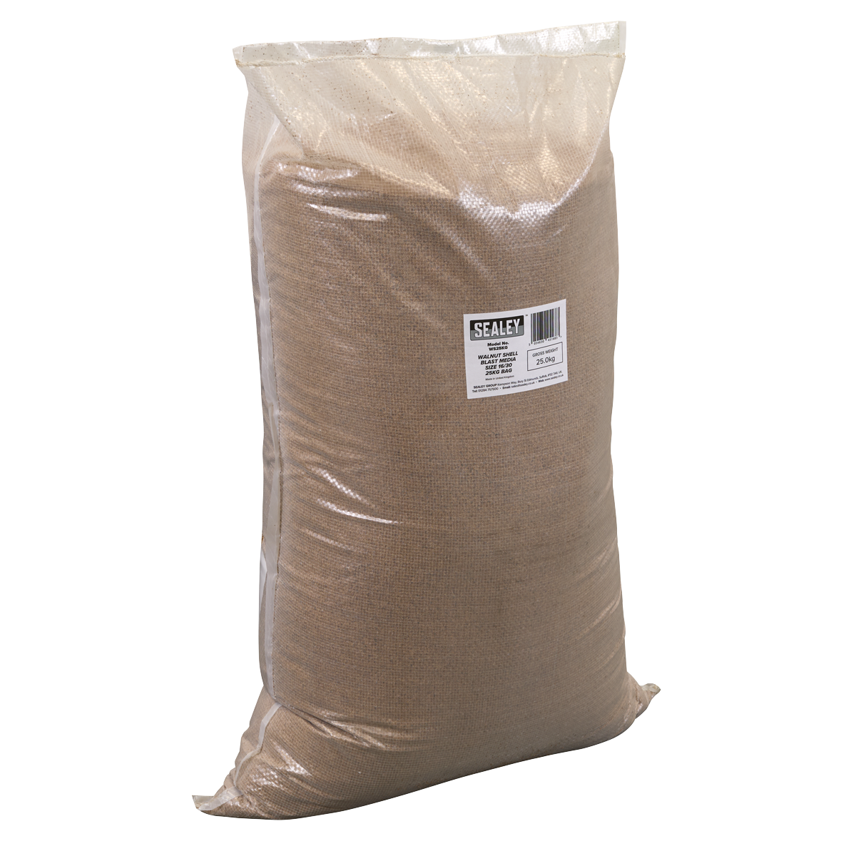 Sealey Walnut Shell Blast Media Size 16/30 25kg Bag Organic Versatile WS25KG