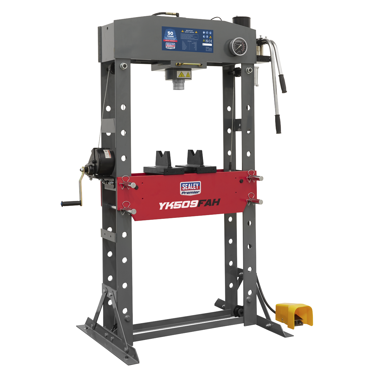 Sealey Premier Air Hydraulic Press 50 Tonne Floor Type Foot Pedal YK509FAH