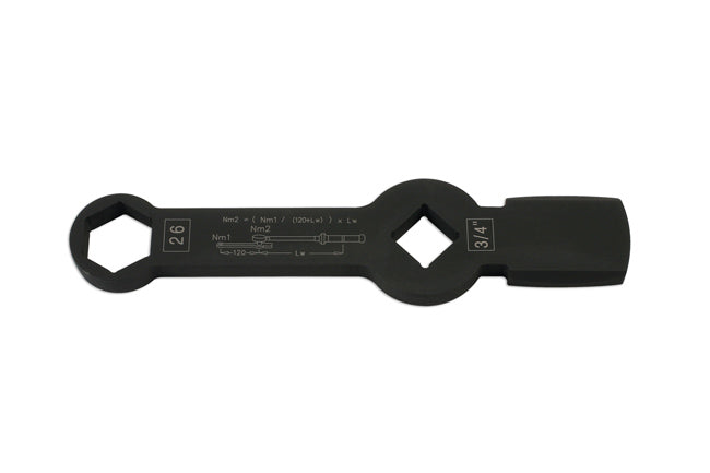 LASER 7342 HGV Brake Caliper Wrench 26mm 3/4" Drive Steel For DAF 105 106