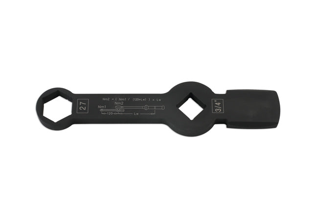 LASER 7343 HGV Brake Caliper Wrench 27mm 3/4" Drive For Mercedes Actros Atego