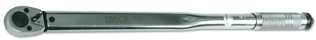 LASER 2062 1/2" Drive Torque Wrench 50-250 ft-lb Dual Scale Knurled Grip Tool