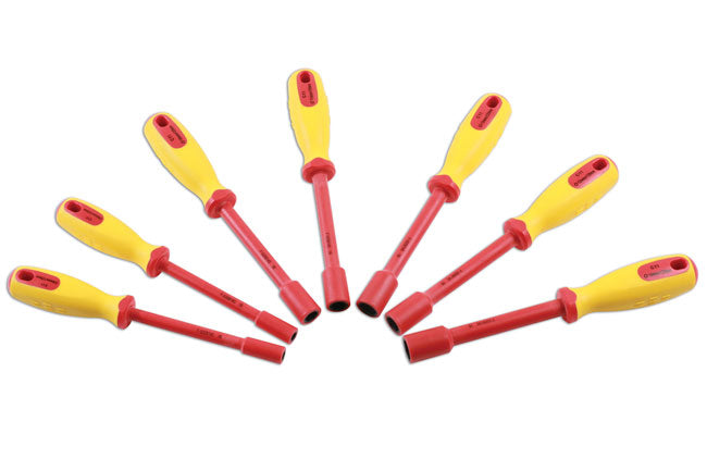 LASER 7482 7Pcs Screwdriver Set 6mm-14mm Spanner CRV Steel VDE Insulated Handle