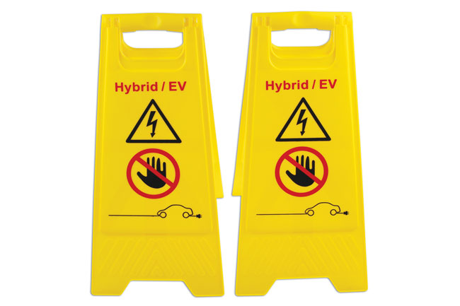 LASER 7521 Hybrid EV Floor Warning Signs 2 Pieces 600mm PE Safety Signage