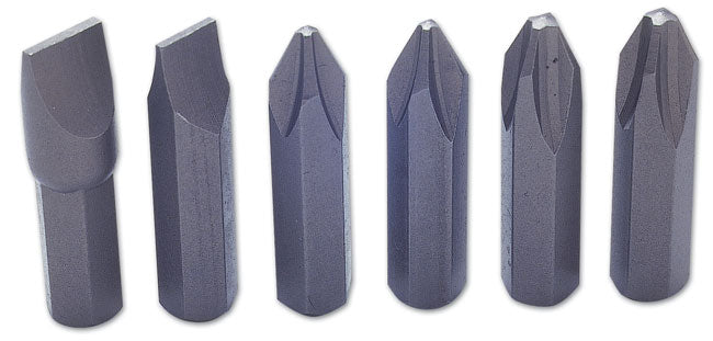 LASER 2180 6 Pieces Impact Driver Bit Set 5/16" Shank Phillips and Flat Bits