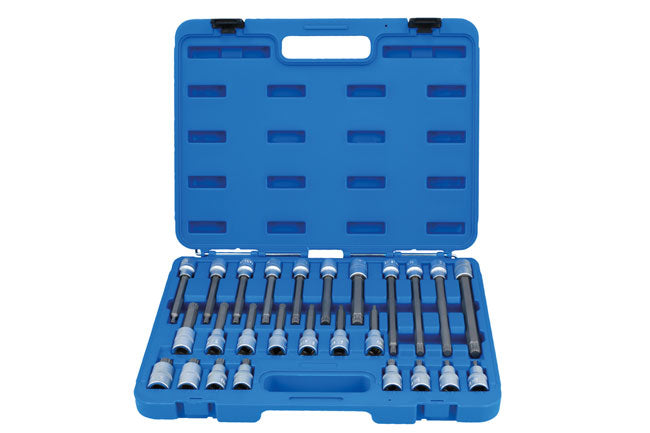 LASER 7599 Spline Socket Bit Set 1/2" Chrome Vanadium & S2 Bits 26 Pieces