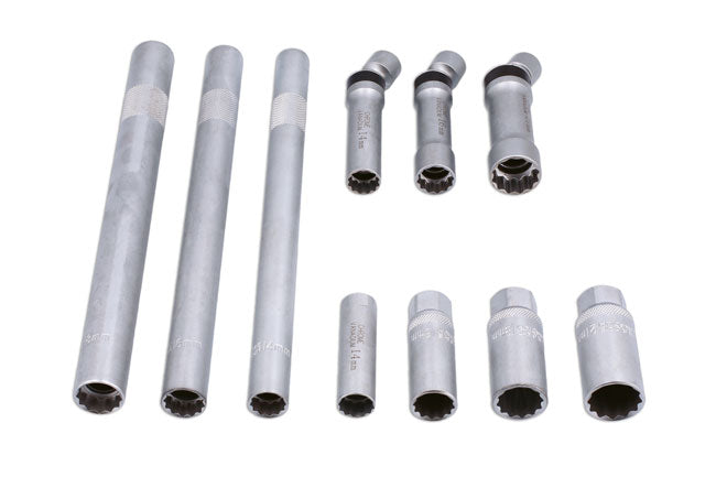 LASER 7605 Spark Plug Socket Set 3/8" Long Universal Joint Types 10 Piece