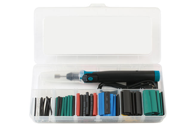 LASER TOOLS 7607 Rechargeable Heat Shrink Tool Set 2-9mm Tubing Kit USB