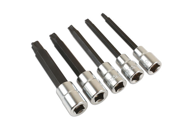 LASER 7608 5Pcs Screwdriver Mortorq Socket Bit Set 3/8" Drive Chrome Vanadium