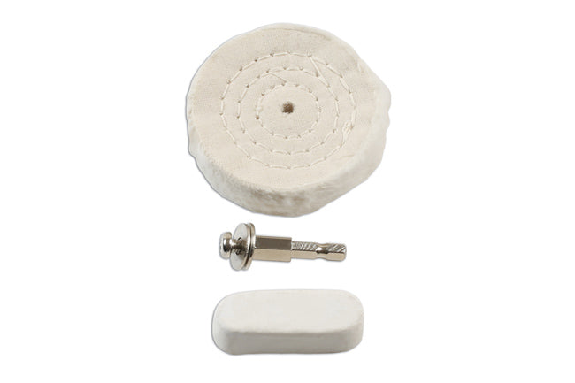 LASER 7629 Soft Metal Compound and Buffing Wheel Set Automotive Bodywork