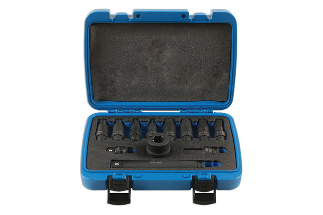 LASER 7690 Heavy Duty Impact Socket Bit Set 3/4" Drive 12 Pieces Hex Star Kit