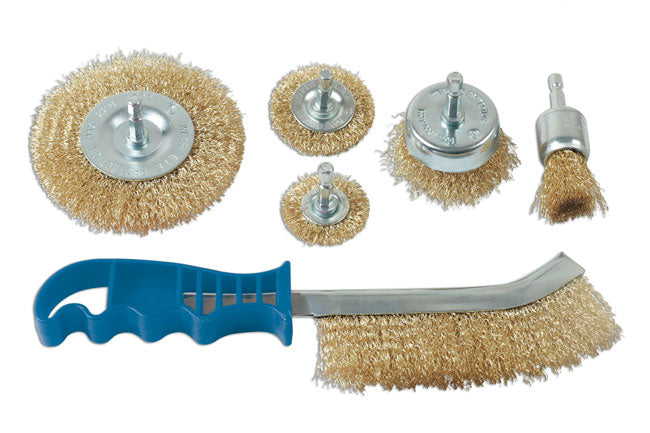 LASER 7718 Professional 6 Pieces Steel Wire Brush Set For Rust and Paint Removal