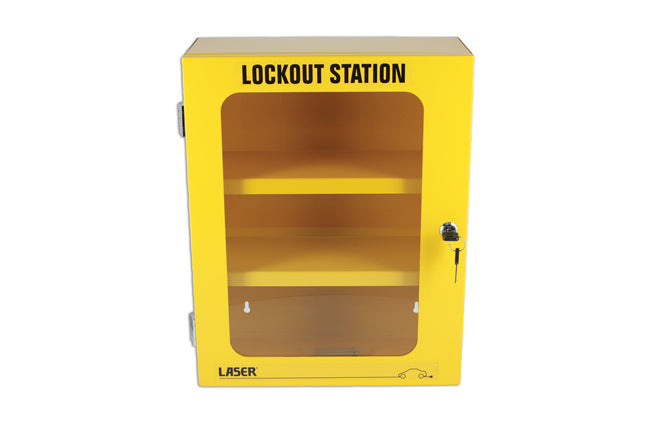 LASER 7947 Lockout Management Station Yellow Wall Mounted Key Cabinet For Safety
