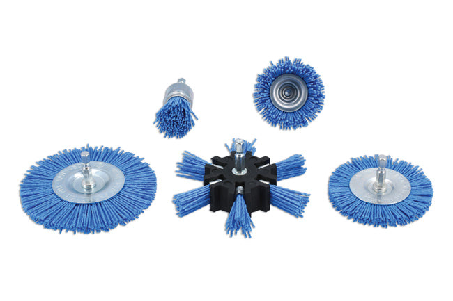 LASER 8133 5-Piece Nylon Abrasive Filament Brush Set 6mm Shank For Cleaning