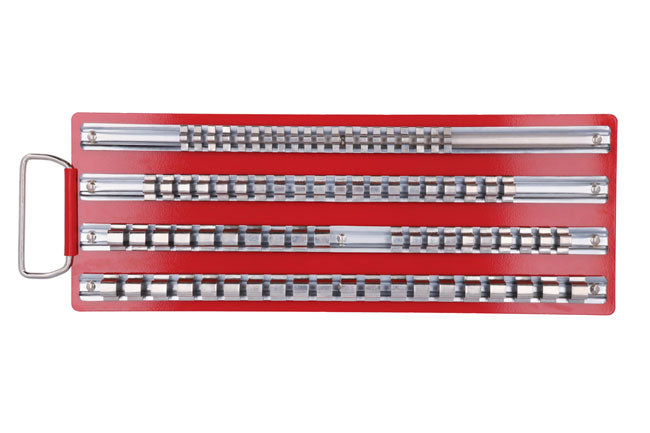 LASER 2664 Tools Storage Tray Steel Socket Rail Rack For 80 Sockets Workshop