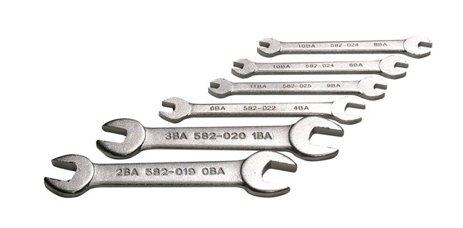 LASER 2680 Ring/Open Ended Spanner Set 0-11 BA Spanner Chrome Vanadium Steel