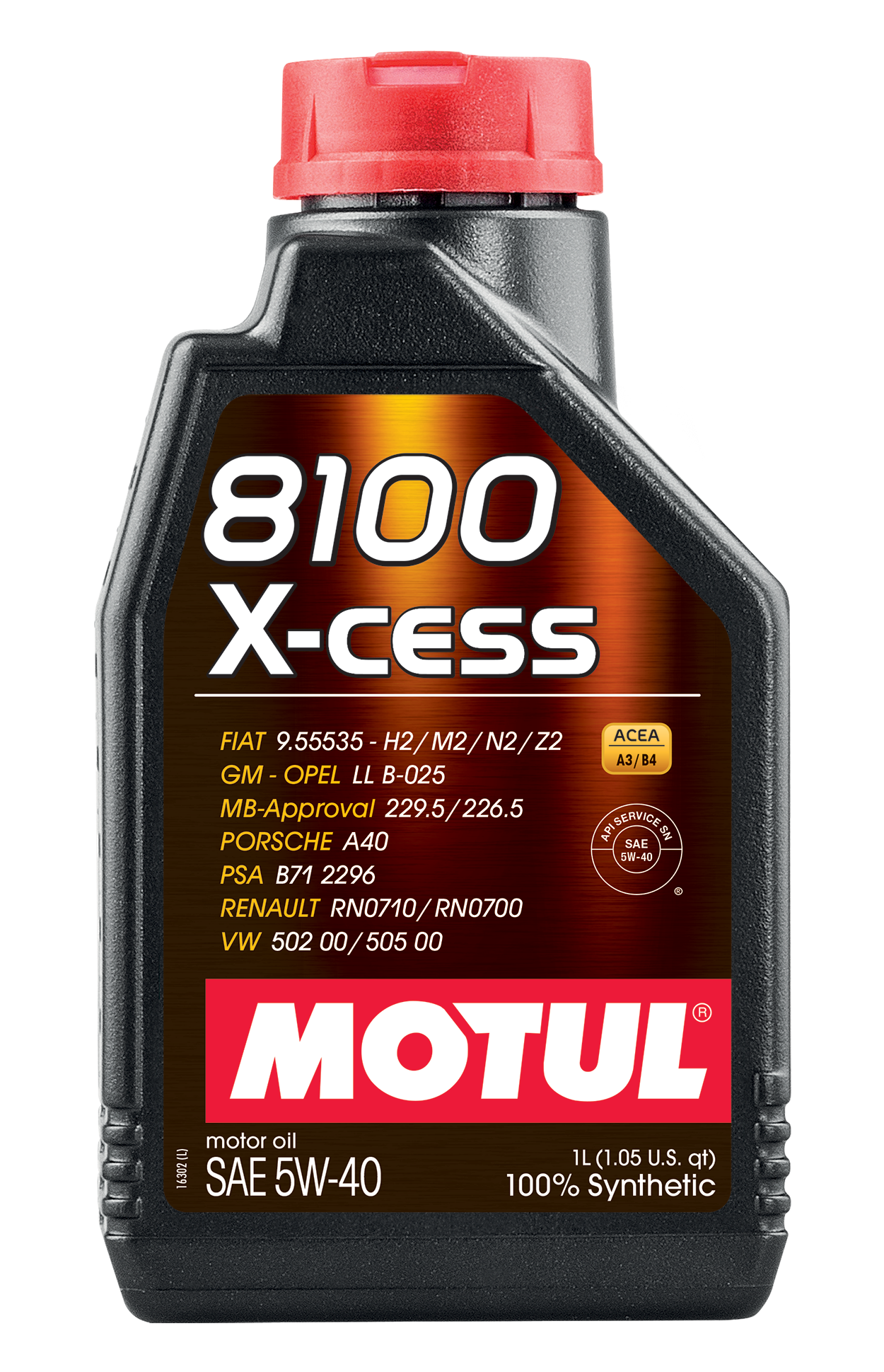 Motul 8100 X-CESS 5W40 1 Liter Auto Engine Oil 5W-40 Fully Synthetic 102784
