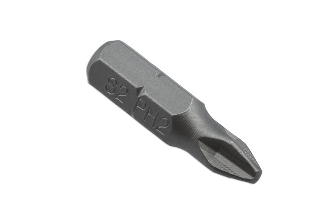 LASER 8278 15Pcs Screwdriver Non-Slip Cubic Tip Bit Set PH2 25mm 1/4" S2 Steel