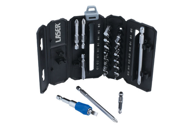 LASER 8424 23Pcs Screwdriver Power Bit Set PzDrive Phillips Flat Hex Star 1/4"