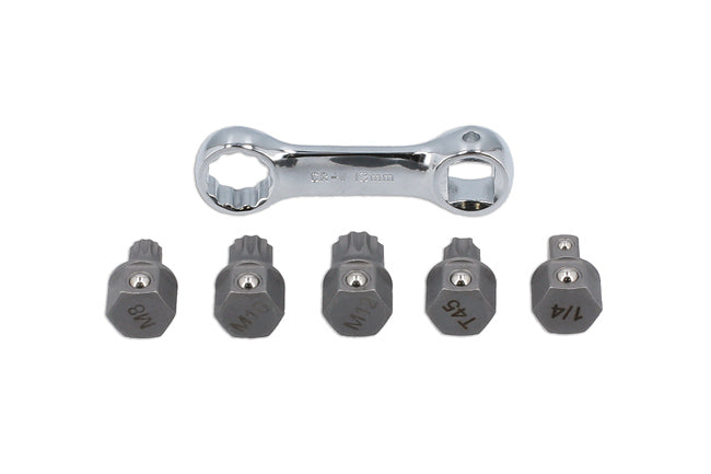 LASER 8444 6Pcs Door Hinge & Difficult Access Bit Set M8 M10 M12 Spline T45 13mm
