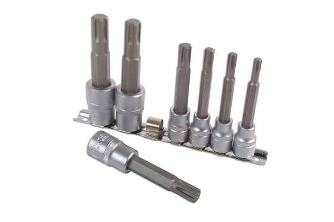 LASER 2900 7Pcs Screwdriver Ribe Socket Bit Set 3/8" & 1/2" Drive CRV Steel