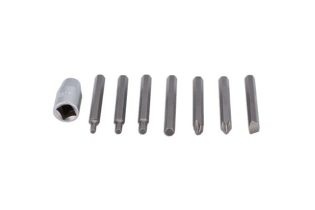 LASER 8506 8Pcs Screwdriver Impact Bit Set 1/2" Drive Phillips Flat Hex CrMo