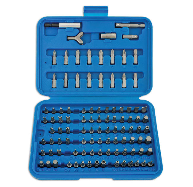 LASER 2905 100 Pcs Screwdriver Bit Set Hex Star Flat Phillips PzDrive CRV Steel