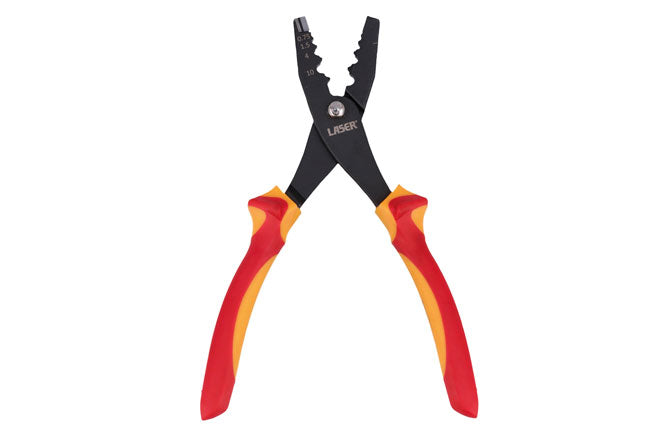 LASER 8591 Crimping Pliers Insulated Terminal VDE Certified 232mm Carbon Steel