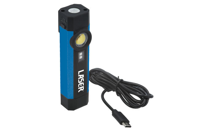 LASER 8598 Aluminium Rechargeable Mini Pocket Light LED COB UV Magnetic Tool