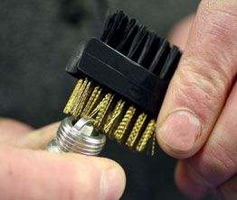 LASER 0224 Spark Plug Wire Brush Plastic Handle Brass & Nylon Double-Ended