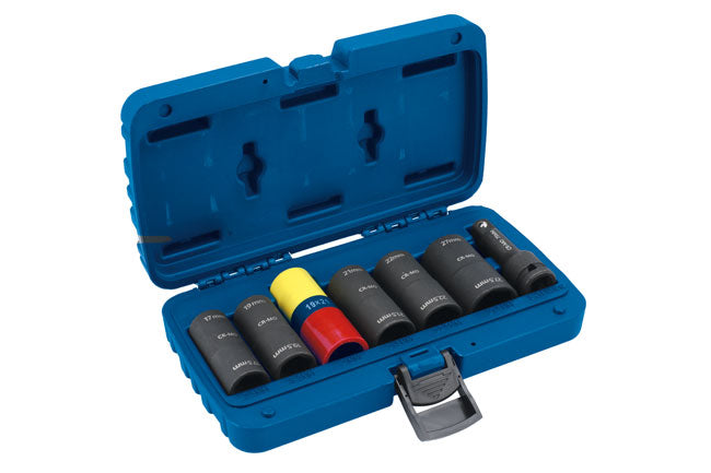 LASER 8698 Double-Ended Wheel Nut Socket Set 7pc Impact Alloy Safe Workshop Use