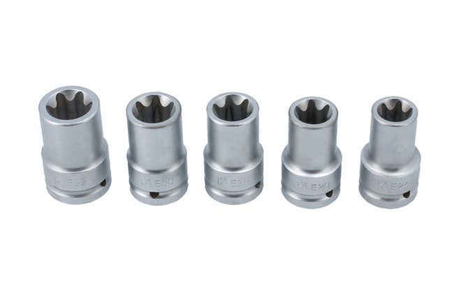 LASER 8705 Female Torx Impact Socket Set 5pc 3/4" Drive Chrome Molybdenum Steel