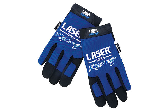 LASER 8707 Racing Mechanics Gloves Medium Non-Slip Microfibre Workshop Gloves