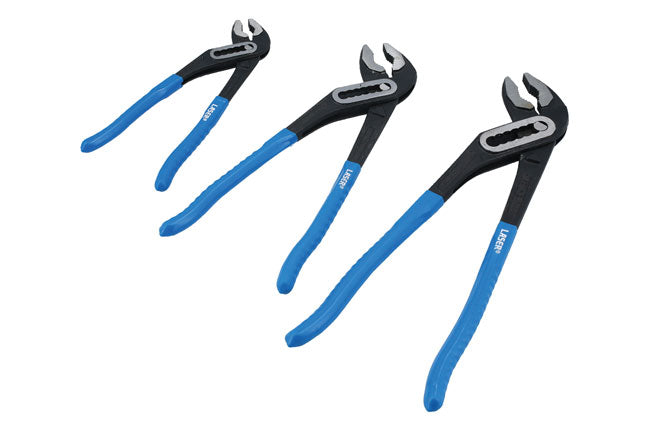 LASER 8756 3Pcs Pipe Wrench/Water Pump Pliers Set 250mm-300mm Chrome Vanadium