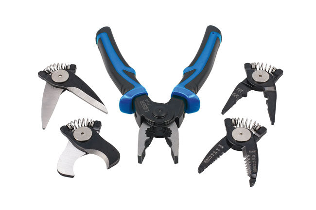 LASER 8763 5-in-1 Pliers Set Interchangeable 212mm Steel Wire Cable Cutter Shear