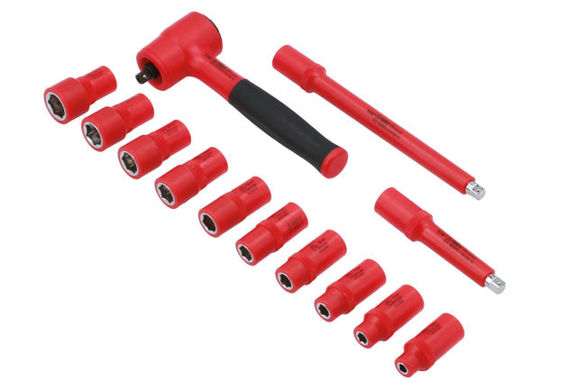 LASER 8799 Insulated Socket Set 13pc 1/4" Drive IEC60900 Certified Steel
