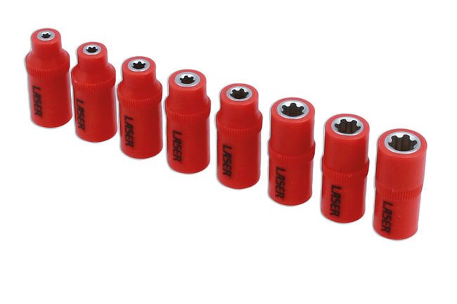 LASER 8878 Insulated Torx Plus Socket Set 8pc 1/4" Drive Chrome Vanadium Steel