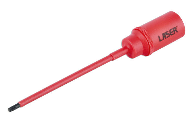 LASER 8991 Screwdriver Insulated Extra Long Slim Series T15 Star Bit 3/8" Drive