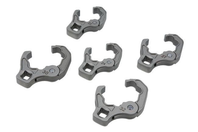 LASER 9076 Ratchet Flare Nut Wrench Set 1/2" Drive 5pc Stainless Steel Tool