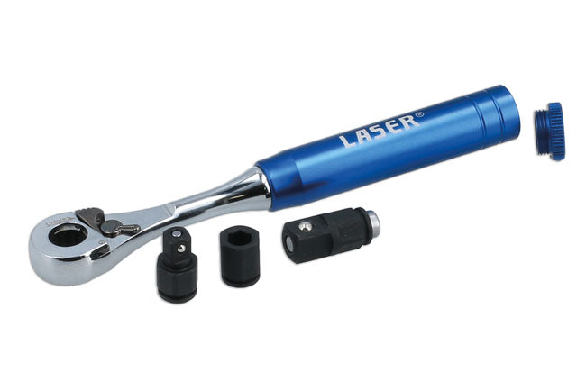 LASER 9139 3-in-1 Mini Ratchet Screwdriver Spanner Set Chrome Vanadium Steel