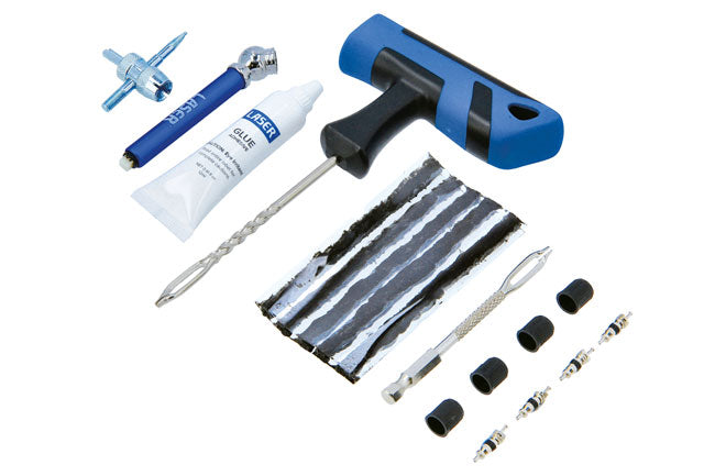 LASER 9147 Road Emergency Tyre Repair Kit With T-Handle & Drill Driver