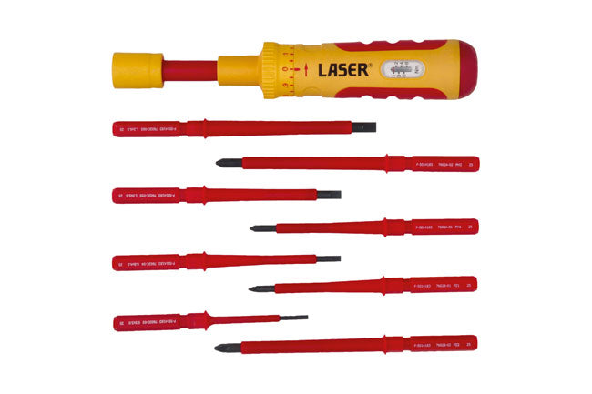 LASER 9167 9Pcs Torque Screwdriver VDE Insulated Set 1-6Nm IEC60900 Certified