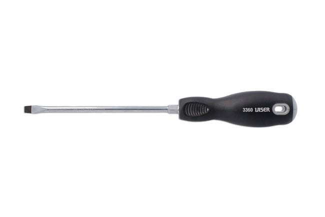 LASER 3360 Screwdriver Professional Flat Slotted 6.0mmx150mm CRV Steel Soft Grip