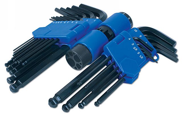 LASER 3383 Ball End Metric & Imperial Hex Key Set Chrome Vanadium 22 Piece