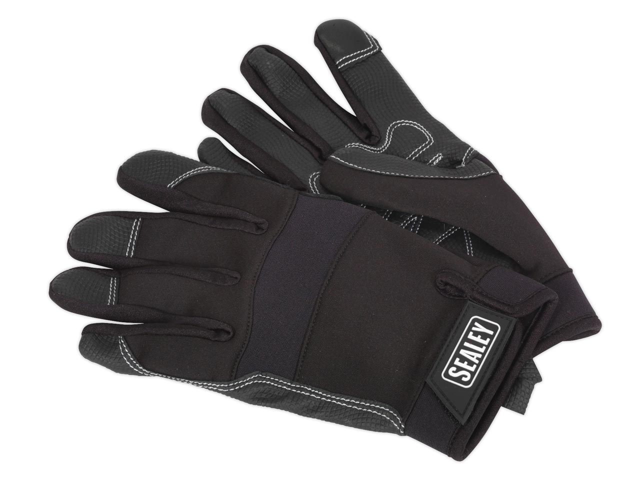 Sealey Mechanics Workshop Safety Gloves Light Palm Tactouch - Large MG798L